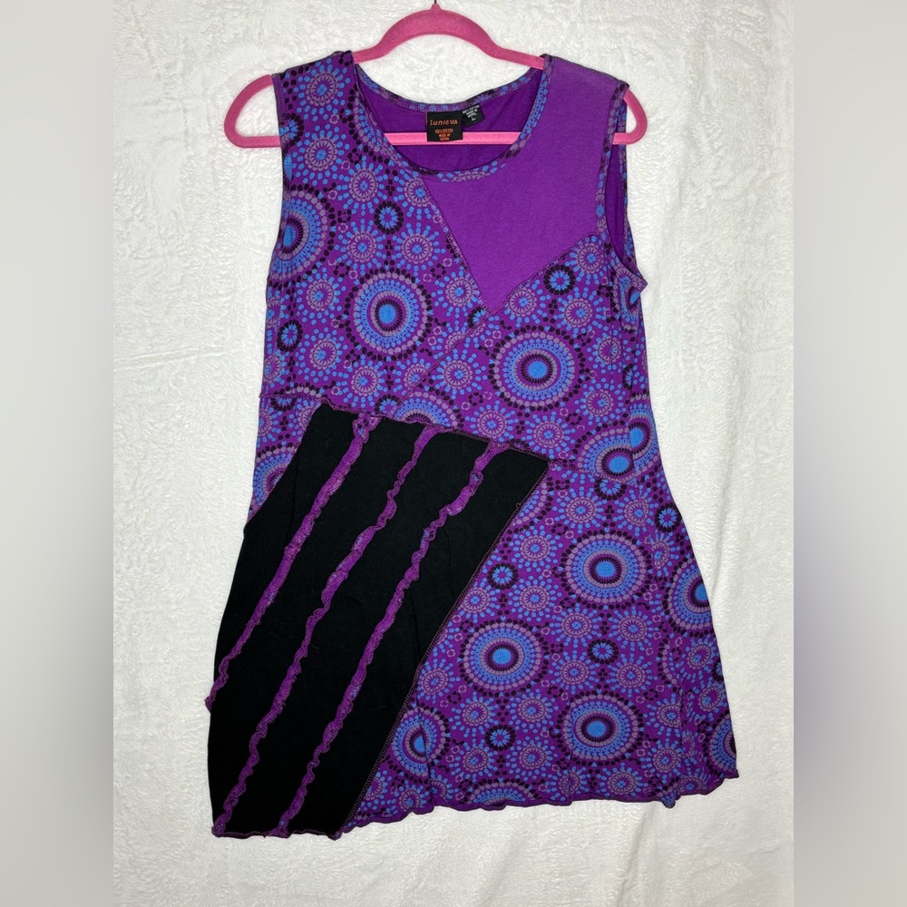 Vintage Lunieva Whimsygoth Retro Mini Dress Purple Sz L
